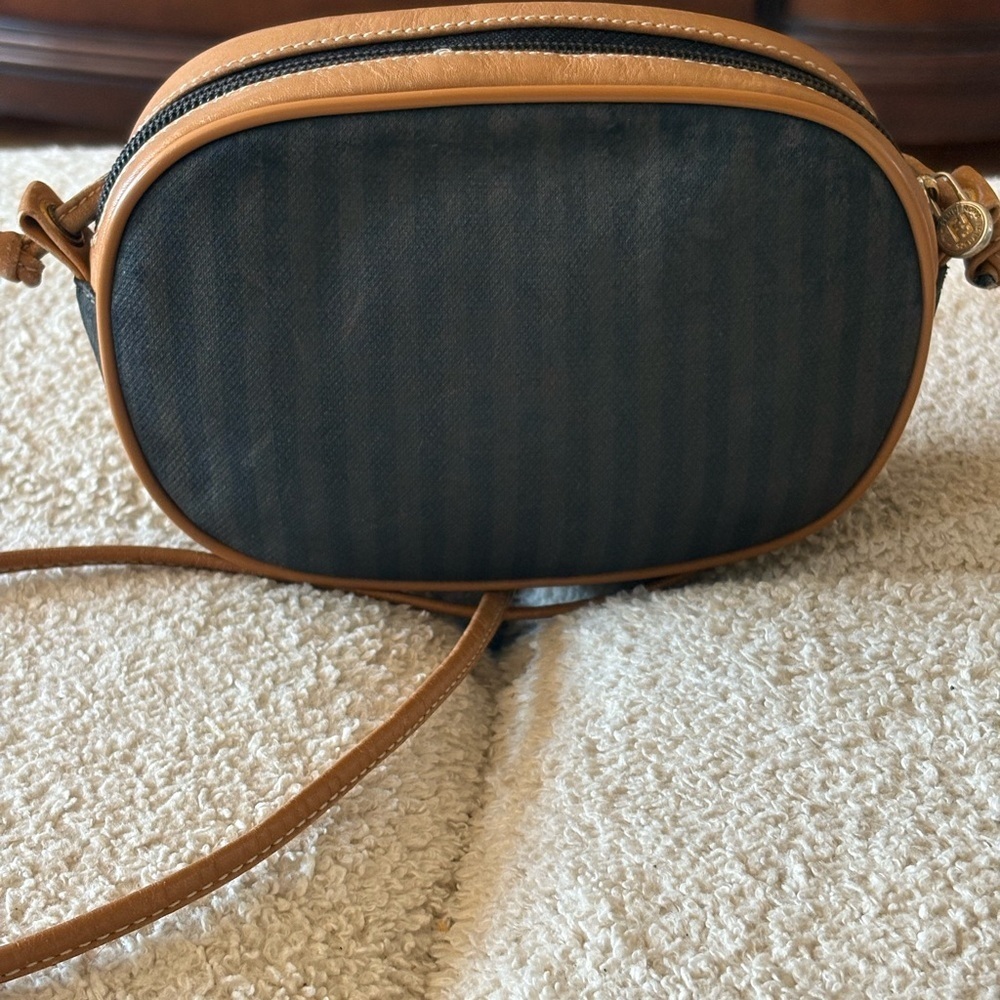 Vintage FENDI ROMA 1925 Brown and Tan Canvas and Leather Crossbody Bag - Picture 14 of 15